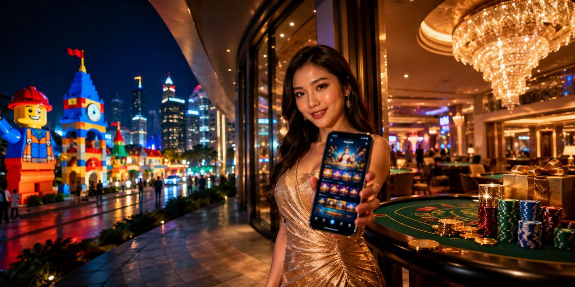 Antara muka aplikasi kasino dan slot Malaysia pada telefon bimbit dengan reka bentuk moden