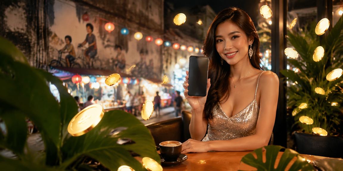 Paparan tiket loteri Malaysia dengan nombor 4D dan latar belakang budaya Melayu tempatan